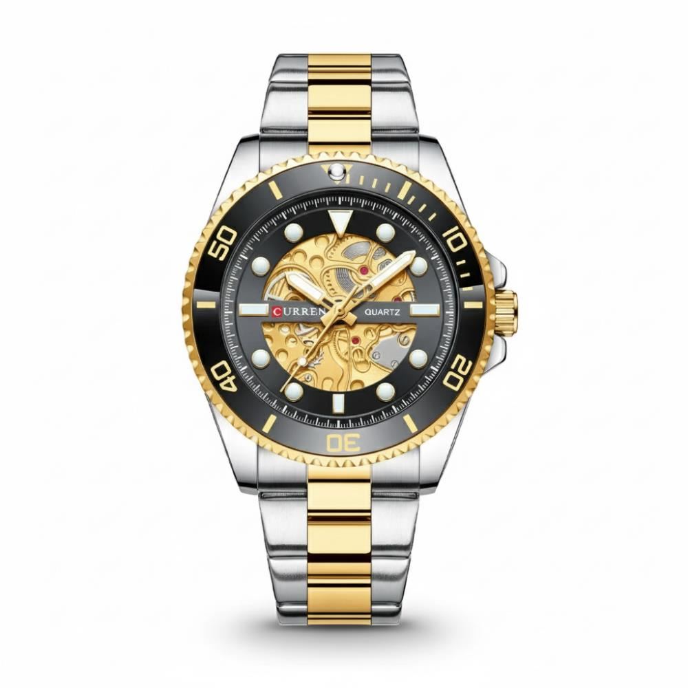 Reloj Análogo Curren KRED371901 8412 Hombre Plata y Dorado